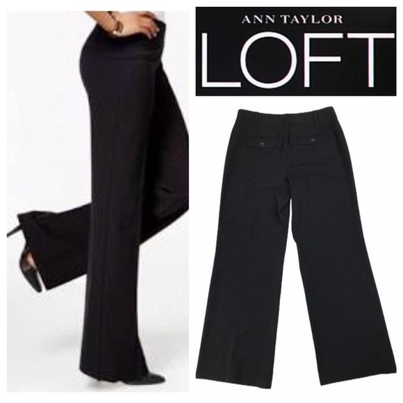 LOFT Pants - Black Loft Wide Legged Dress Pants Trousers
